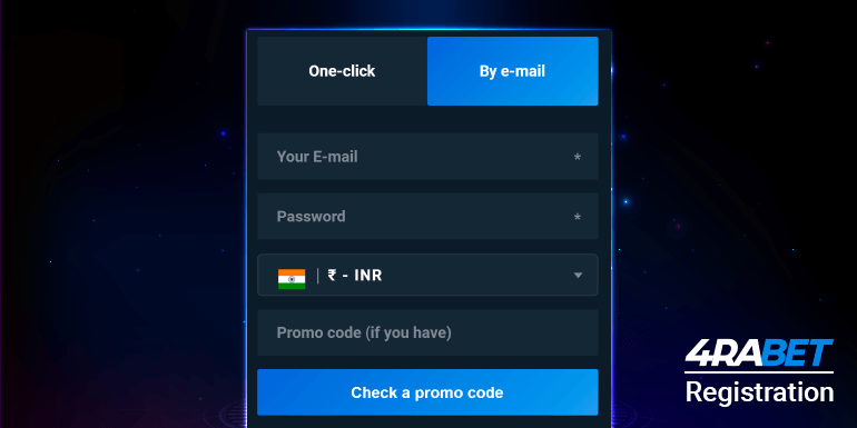 You can register in the 4rabet mobile app in three steps