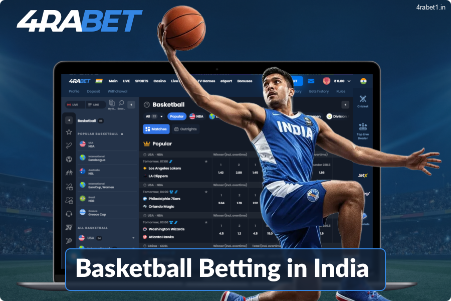 Basketball betting for Indian players on the 4rabet website