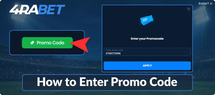 A guide to entering a promo code on 4Rabet