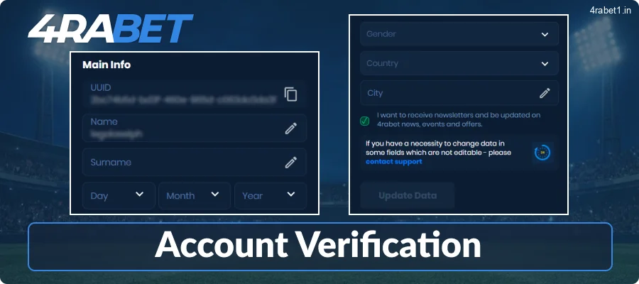 Confirm your 4rabet account