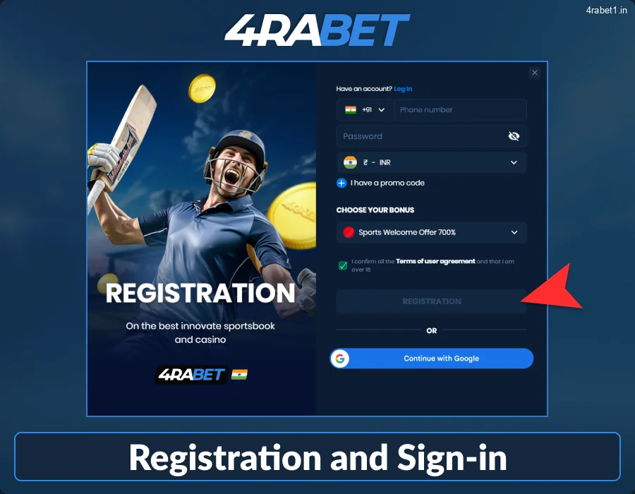 Creating an Indian Player Profile at 4rabet