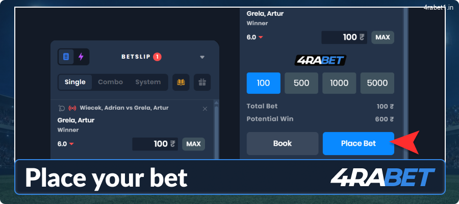 Place your bet at 4rabet India